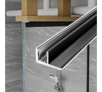 Bisagras puerta vidrio 100 - 250 CM Puerta De Ducha Con Panel Fijo Canal En U Profundo, Pared Techo Piso Perfil De Riel De Puerta De Vidrio, Reemplazo De Guía Inferior(Fits 8mm Glass,185cm/72.8")