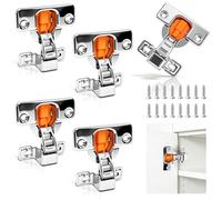 Bisagras Puertas Cocina, 4 Piezas Bisagras Abatibles, Bisagra Pequeñas Invisible con Tornillos, Softclose Amortiguador Puerta, Cierre Suave para Armarios y Librerías, Acero Inoxidable