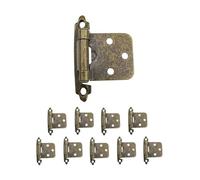 Bisagras superpuestas para gabinetes Bisagras ocul 10 Uds. Bisagra de armario empotrada con cierre automático, bisagras de armario de puerta de alta resistencia for decoración del hogar(Green bronze)