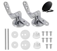 Bisagras Tapa Wc, Bisagras De Acero Cromado Para Tapa De Inodoro Standard, Compatibles Con Asientos De Madera MDF, Incluye Kit Completo De Montaje, Duraderas Y Elegantes, Pack De 2