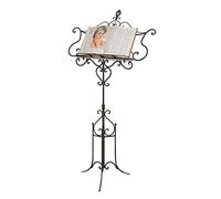 BISCOTTINI Atril para libros de pie 140 x 50 x 85 cm - Porta libros de pie de hierro - Atril musical ajustable - Soporte menú para restaurante - Portamenu restaurante