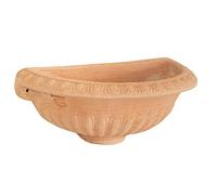 Biscottini Bañera para fuente de jardín de terracota Fuente de pared de exterior Fuente de pared Made in Italy lavabo decoración pared