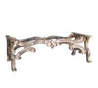 Biscottini Base para mesa de hierro fundido 128 x 44 x 70 cm - Marco patas mesa exterior - Base para encimera de cristal - Estructura para mesa de comedor, escritorio, mesas de exterior - Patas de