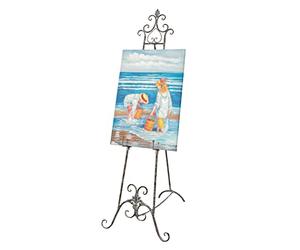 BISCOTTINI Caballete de pintura para cuadros de suelo, 150 x 53 x 96 cm, caballete de hierro, caballete expositor publicitario de suelo, portamenú, restaurante, caballete pintor, soporte para pizarras