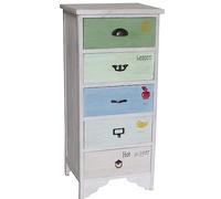 Biscottini Cajonera pequeña 44x36x96 cm | Mueble de baño de Madera Maciza | Mesita de Noche de Madera