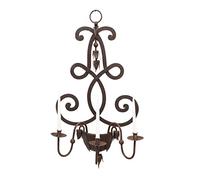 Biscottini Candelabro Colgante de Hierro Forjado 108x35x55 cm | Candelabro Vintage Forjado a Mano | Candelabro de Pared Antiguo