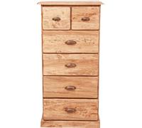 Biscottini Cassettiera Country 6 Cassetti in Legno Massello 63x41x120 cm