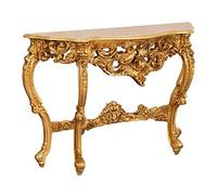 Biscottini Consola de entrada shabby 125 x 38 x 87 cm Made in Italy | Mesa de entrada estilo barroco acabado dorado