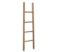 Biscottini Escalera de toallas para baño, 130 x 35 x 4 cm, escalera decorativa de madera, toallero, escalera de bambú, toallero de pared de metal