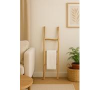 Biscottini Escalera toallero baño 108 x 32 x 3 - Escalera decorativa de madera - Toallero de bambú