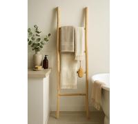 Biscottini Escalera toallero baño 128 x 32 x 3 - Escalera decorativa de madera - Toallero de bambú