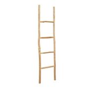 Biscottini Escalera toallero baño 150 x 3,5 x 37 - Escalera decorativa de madera - Colgador de toallas de madera - Toallero de pared de metal