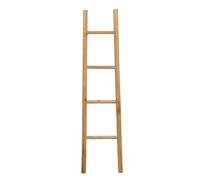 Biscottini Escalera toallero baño 32 x 4 x 130 - Escalera decorativa de madera - Escalera madera lisa colgador toallas - Escalera toallero - Escalera toallero de pared metal, bambú
