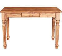 Biscottini Escritorio de madera, 120 x 80 x 80 cm, mesa de cocina de madera maciza de tilo, mesa de comedor para interior y exterior, mesa de madera maciza con cajón