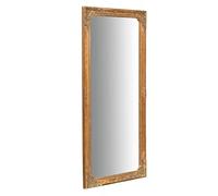 Biscottini Espejo de Pared baño y Dormitorio 37x84x5 cm | Espejo Entrada de Pared con Ganchos | Espejo Dorado