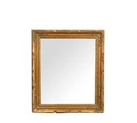 Biscottini Espejo de Pared baño y Dormitorio 66x76x5 cm | Espejo de Entrada de Pared con Ganchos | Espejo Dorado