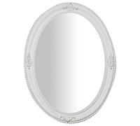 Biscottini Espejo de Pared baño y Dormitorio 66x86x4 cm | Espejo Entrada de Pared con Ganchos | Espejo Blanco