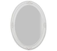 Biscottini Espejo de Pared baño y Dormitorio 66x86x5 cm | Espejo Entrada de Pared con Ganchos | Espejo Blanco
