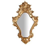 Biscottini - Espejo de Pared Estilo Shabby de Madera con Acabado de Hoja de Oro Envejecido. Medidas: 25 x 2,5 x 40 cm. Fabricación Artesanal Fiorentino. Fabricado en Italia.