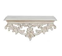 Biscottini Estante Shabby Chic de Pared 48 x 18 x 22 cm Made in Italy | Estante de Pared Blanco de Madera | Estantes Shabby Chic de Pared artesanales