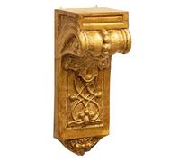Biscottini Estantería de Pared de Madera con Acabado Dorado Envejecido, 9,5 x 8,5 x 24 cm (Largo x Ancho x Alto), Fabricado en Italia - Estante de Pared - Estantería Liberty