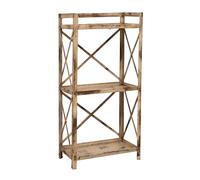Biscottini Estantería Shabby de Hierro con Acabado Natural Envejecido, 39 x 21 x 76,5 cm (Largo x Ancho x Alto) - Biblioteca de Entrada - Biblioteca de Pared - Consola de Entrada