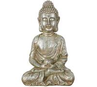 Biscottini Estatua de Buda 51,5 x 32,5 x 22,5 cm - Estatua de Buda de Resina - Buda de decoración de Color Dorado Envejecido - Estatua Buda Grande decoración Interior y Exterior