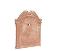 Biscottini Frontón para Fuente de jardín Exterior 37,5 x 3,5 x 47,5 cm (Largo x Ancho x Alto) - Decoración de jardín de Terracota Toscana - Frontón para Fuente de jardín - Decoración Exterior Made in