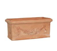 Biscottini Maceta de terracota artesanal fabricada en Italia, 61 x 29 x 27 cm - Maceta rectangular para plantas - Macetas decorativas para exterior e interior - Cuenco de terracota para flores