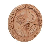Biscottini Meridiana de Terracota 53,5 x 6,5 x 53 cm Made in Italy - Paneles Decorativos Sol y Luna - Decoración casa Terracota Cocina - Accesorios casa Shabby - Reloj jardín - Brújula Profesional