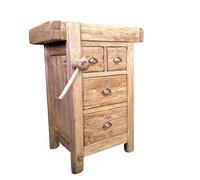 Biscottini Mesa Alta de Trabajo, 82 x 57 x 64 cm, Fabricada en Italia, Isla de Cocina, encimera de Madera Maciza, mostrador de Cocina, encimera de Madera