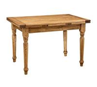 Biscottini Mesa Comedor Extensible 120x80x80 cm Made in Italy - Mesa Extensible Comedor Madera Maciza de Tilo - Mesa de Comedor Extensible rústicos - Mesa de Cocina y Bistrot