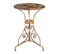 Biscottini - Mesa de balcón y jardín 56 x 56 x 77 cm - Mesa de exterior de hierro forjado - Mesa de jardín redonda - Mesa de balcón antigua