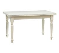 Biscottini Mesa de madera maciza blanca 140 x 80 x 80 cm - Mesa extensible de cocina artesanal Made in Italy - Mesa de comedor y cocina con extensiones