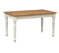 Biscottini - Mesa de Oficina de Madera (140 x 80 x 80 cm), diseño de telo Macizo, Mesa de Comedor para Interior y Exterior, Mesa de Madera Maciza con cajón