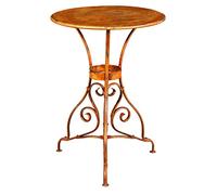 Biscottini Mesa Redonda de jardín de Hierro Forjado | Mesa de Exterior 56,5 x 56,5 x 77,5 | Muebles de jardín Resistentes de Acabado Robusto y Resistente