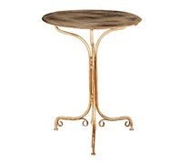 Biscottini Mesa Redonda de jardín de Hierro Forjado | Mesa de Exterior 60,5 x 60,5 x 77,5 | Muebles de jardín Resistentes de Acabado Resistente y Duradero