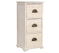 Biscottini Mesita de Noche Dormitorio de Madera Maciza 74,5 x 32 x 35 cm | Mesita de Noche Blanca Dormitorio y Sala de Estar | Mesa Alta Armario Entrada