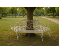 Biscottini Panchina De Albero En Hierro Forjado 153x86cm Blanco