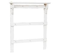Biscottini Perchero de Madera con Acabado Blanco Envejecido, 85,5 x 14,5 x 103,5 cm (Largo x Ancho x Alto) - Estantería de Madera
