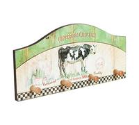 Biscottini Perchero de pared 30 x 3 x 14 cm | Perchero de pared de madera oscura | 4 ganchos para colgar ropa | Perchero de entrada
