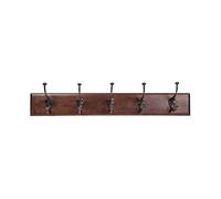 Biscottini Perchero de pared de madera 77 x 22 cm | Perchero de baño con ganchos | Perchero de pared