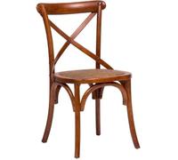Biscottini Silla de madera maciza Vintage Thonet 48 x 52 x 88 cm - Silla de cocina de ratán y respaldo cruzado - Sillas de comedor - Sillas de exterior e interior Bistrot Rustiche Cross
