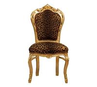 Biscottini Silla Luis XVI 106x53x54 cm | Butacas para Dormitorio, Comedor y Sala de Estar | Sillon Barroco Dorado con Reposabrazos | Silla Antigua Curvo de Madera de Haya | 1 unidad