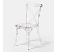 Biscottini Sillas de comedor de policarbonato - Silla apilable transparente de diseño moderno 45 x 45 x 86 cm - Sillón cocina dormitorio - Sillones de plástico de exterior impermeables robustas