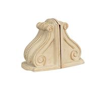 Biscottini Sujetalibros para estanterías Color Blanco, 23,5 x 12,5 x 18,5 cm (Largo x Ancho x Alto) - Sujetalibros de Madera - Sujetalibros para librería con Acabado Dorado