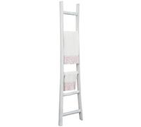 Biscottini Toallero escalera de baño 180 x 8 x 44 cm escalera decorativa de madera toallero escalera de madera para colgar toallas, metal y bambú
