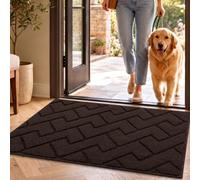 Biscpro Felpudo Entrada Casa, 50 x 80 cm Felpudo Tapete Absorbente Entrada Impermeabley Lavable para Atrapar,Alfombrilla Antideslizante,Exterior,Pasillo, Cocina,Felpudo Lluvia- Coffee