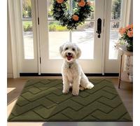 Biscpro Felpudo Entrada Casa, 80 x 100 cm Felpudo Tapete Absorbente Entrada Impermeabley Lavable para Atrapar,Alfombrilla Antideslizante,Exterior,Pasillo, Cocina,Felpudo Lluvia- Oliver Green