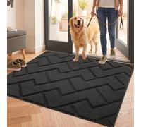 Biscpro Felpudo Entrada Casa, 80 x 100 cm Felpudo Tapete Absorbente Entrada Impermeabley Lavable para Atrapar,Alfombrilla Antideslizante,Exterior,Pasillo, Cocina,Felpudo Lluvia-Dark Gray
